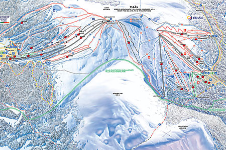 Slope map of both Iso-Yll�s and Yll�s-Ski, on opposing sides of the fell